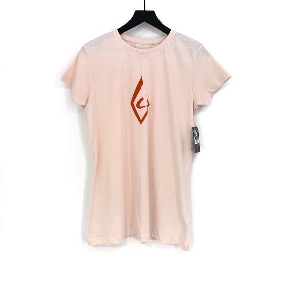 BLACK DIAMOND Brushstroke Graphic T-Shirt Light Pink M *Flawed - Picture 1 of 9
